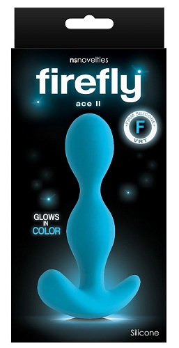 Голубая анальная пробка с двумя звеньями NS Novelties Ace II Plug NSN-0476-47 (10,2 см)