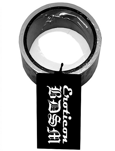 Чёрный скотч для бондажа Eroticon P3380B