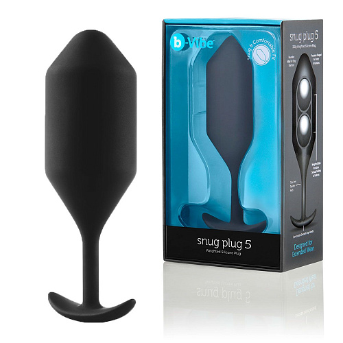 Чёрная пробка для ношения b-Vibe Snug Plug 5 BV-013-BLK (14 см)