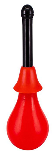 Красный с чёрным комплект для гигиены — груша и наконечник Seven Creations 2K386-BXSC