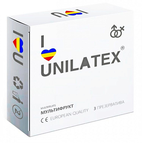 Разноцветные ароматизированные презервативы Unilatex Multifruits №3 (3 шт)