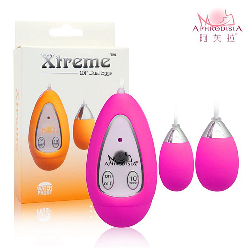 Розовые виброяйца Howells Xtreme 10F Dual Eggs 11603Pink