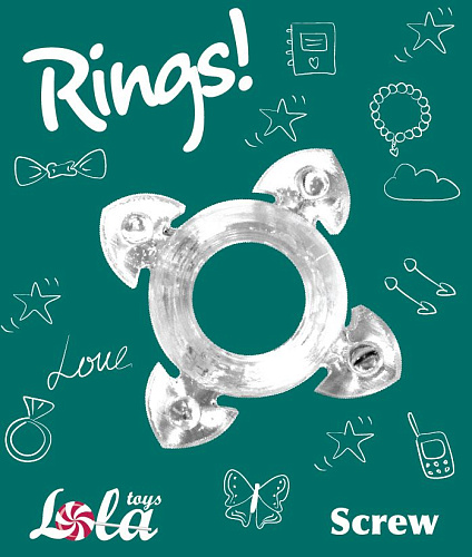 Прозрачное эрекционное кольцо Lola toys Rings Screw 0112-40Lola