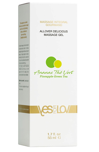 Универсальный массажный гель 3-в-1 с ароматом ананаса и зелёного чая YESforLOV Allover Delicious YFL01B35 (50 мл)