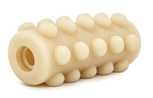 Двусторонний мастурбатор с шишечками и рёбрами телесного цвета Blush Novelties X5 Men Double stroke  BL-06403