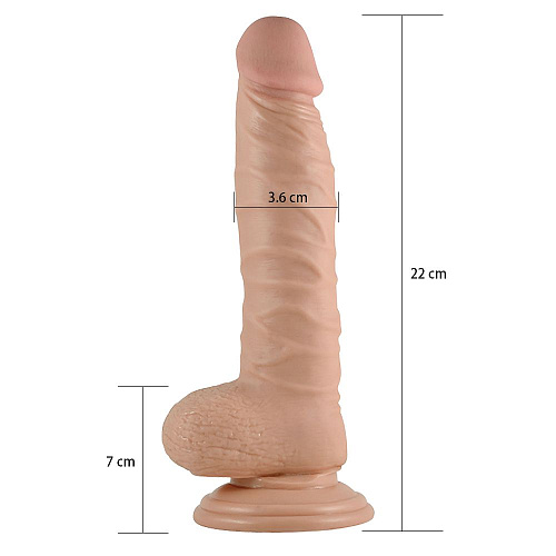 Телесный реалистичный фаллоимитатор Lovetoy 8.5 Real Extreme Dildo 350041 (22 см)
