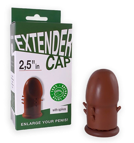 Коричневый латексный удлинитель пениса с шипиками Sitabella 2.5 in 3235