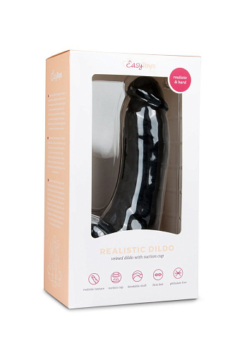 Чёрный фаллоимитатор EDC Wholesale Realistic Dildo ET171BLK (20 см)