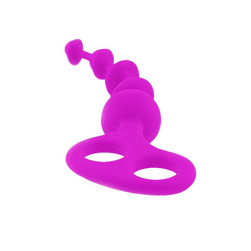 Силиконовая лиловая цепочка с удобной ручкой Baile Beeds BI-014213 (25 см)