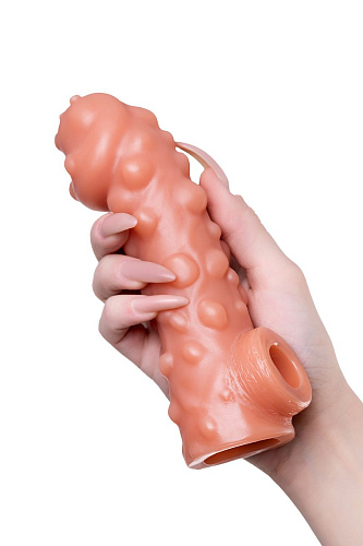 Телесная насадка на фаллос с крупными бугорками KOKOS EXTREME SLEEVE RES.003-M (15,6 см)