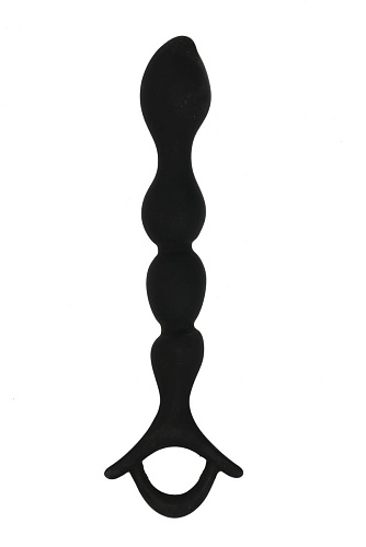 Чёрный силиконовый анальный стимулятор с ограничителем 4sexdreaM 47479 (16 см)