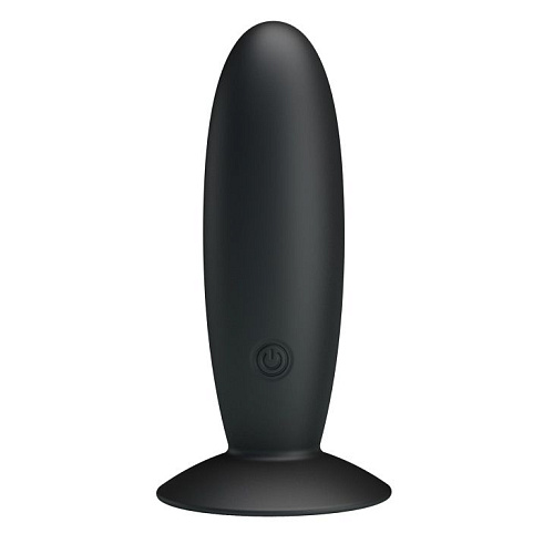 Чёрная анальная пробка с вибрацией Baile Butt Plug Massager BI-040045-0803 (11 см)
