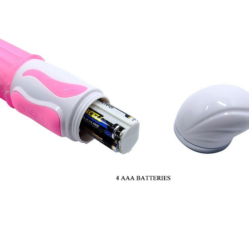 Розовый вибромассажёр-ротатор со стимулятором клитора Baile BW-063001-0101 (28 см)