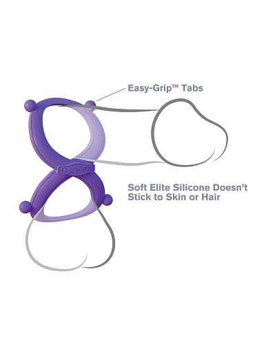 Фиолетовое эрекционное кольцо на пенис и мошонку Pipedream Infinity Ring PD5801-12