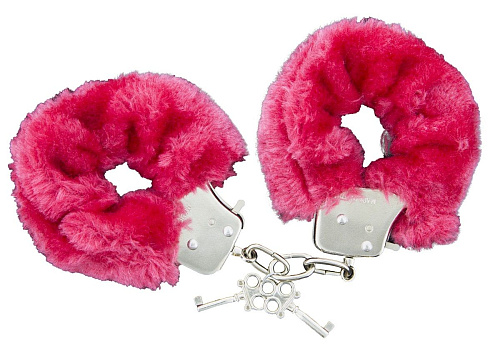 Красные меховые наручники с ключиками Blush Novelties Furry Handcuffs 520051