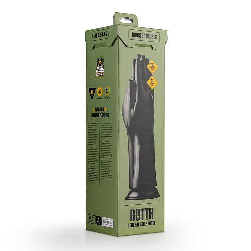 Чёрный стимулятор EDC Double Trouble Fisting Dildo BUTTR006 (30,7 см)