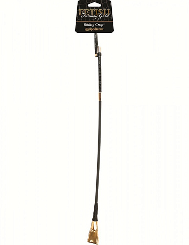 Чёрный с золотом стек Pipedream Riding Crop PD3989-23 (67 см)