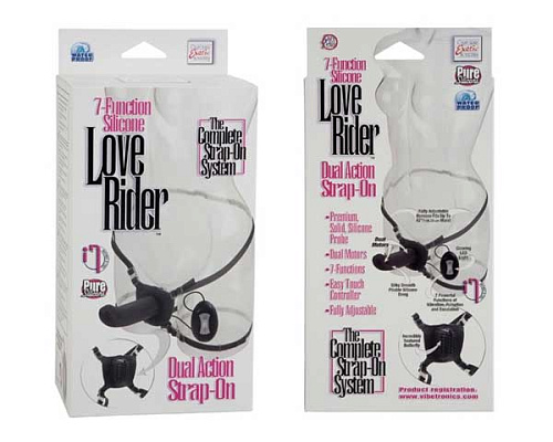 Мужской страпон с вибрацией California Exotic Novelties 7-Function Love Rider Dual Acton Strap On SE-1499-15-3