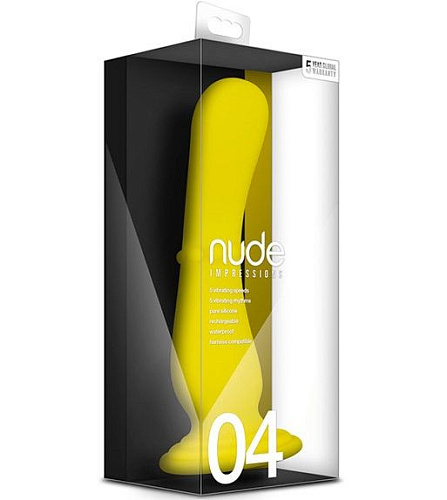 Жёлтый вибратор на присоске Blush Novelties Nude Impressions 04 BL-86409 (18 см)