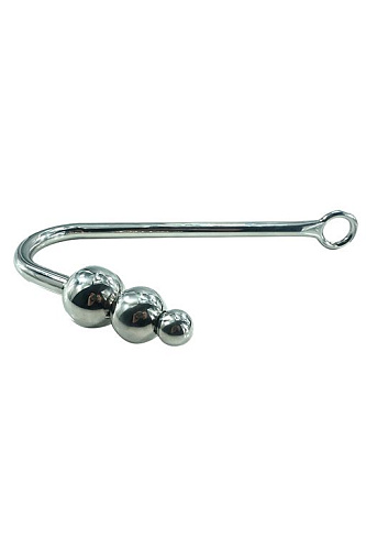 Большой серебристый анальный крюк для подвеса Kanikule KL-AHSS004