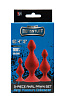 Набор из 3 красных анальных силиконовых втулок Dream Toys MENZSTUFF 3-PIECE ANAL PAWN SET 21282