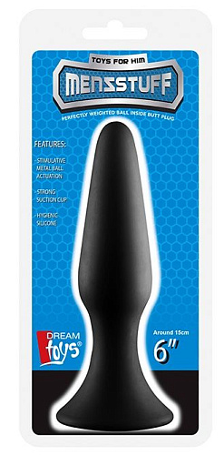 Чёрная анальная пробка Dream Toys METAL BALL BUTT PLUG 21614 (15 см)