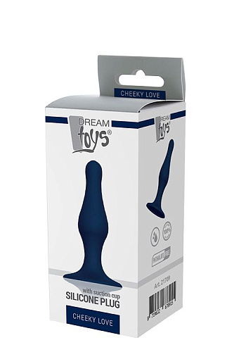 Синяя анальная пробка Dream Toys SILICONE PLUG SMALL 21709 (10,3 см)