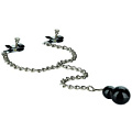Зажимы для сосков с серебристой цепочкой и утяжелителем California Exotic Novelties Weighted Dual Tier Nipple Clamps SE-2593-01-2