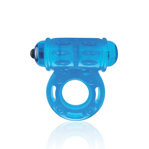 Голубое мощное виброкольцо со стимуляцией клитора Lux Fetish ZZ2-BLU