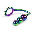 Радужное эрекционное кольцо с анальной ёлочкой House of steel Rainbow Horse Shoe Cock Ring with Trio of Anal Balls CB844