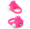 Розовое эрекционное кольцо с щеточкой Dream Toys LIT-UP SILICONE STIMU RING 521234