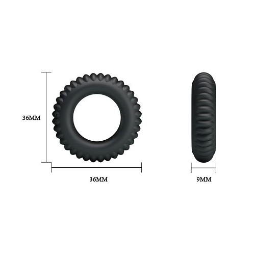 Набор из 3 чёрных эрекционных колец различного размера Baile BI-210179