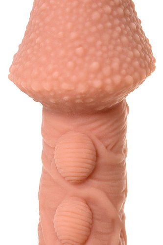 Насадка на фаллос телесного цвета с пузыриками, венками и ребристостью KOKOS Extreme Sleeve 009 ES.009 (12,7 см)