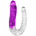 Прозрачно-фиолетовый изогнутый двусторонний фаллоимитатор NMC 111825 (39 см)