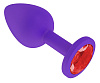 Фиолетовая силиконовая пробка с красным кристаллом Сумерки богов 519-04 red-DD (7,3 см)