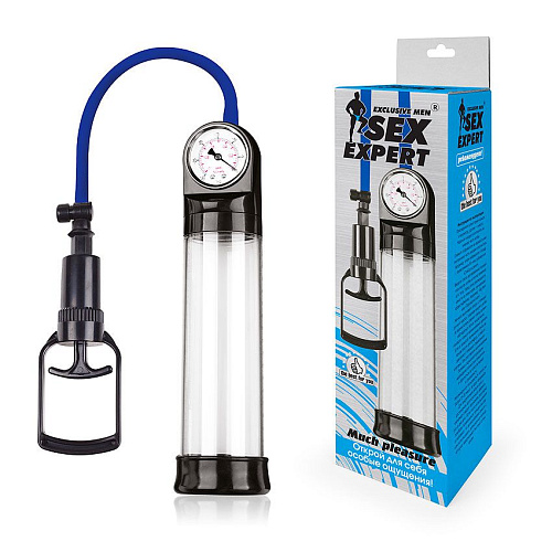Прозрачная вакуумная помпа с манометром Bior toys Sex Expert SEM-55168