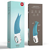 Бирюзовый вибратор с раздвоенным кончиком Fun Factory Volta 1141074 (18,9 см)