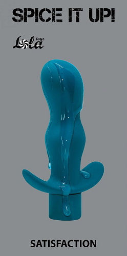 Бирюзовая анальная пробка с вибрацией Lola toys Satisfaction 8002-03Lola (11,5 см)