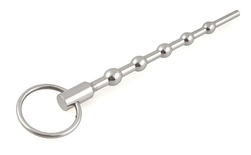 Стальной расширитель уретры в форме ёлочки с кольцом Пикантные штучки DP477