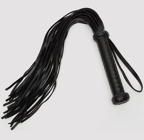 Чёрный кожаный флоггер Fifty Shades of Grey Bound to You Faux Leather Flogger FS-80139 (63,5 см)