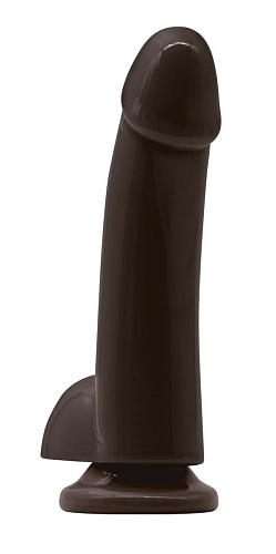 Коричневый гладкий фаллоимитатор на присоске с мошонкой NS Novelties Smooth 4 Inch Dildo NSN-0928-03 (14,6 см)