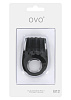 Двойное чёрное эрекционное кольцо с вибрацией OVO B12 BLACK