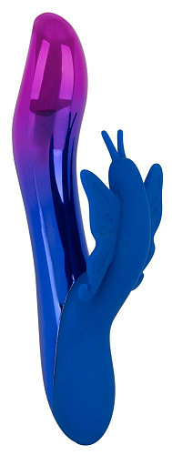 Вибростимулятор с синей клиторальной бабочкой и фиолетовой подсветкой Orion Sparkling Butterfly 05942100000 (19,4 см)