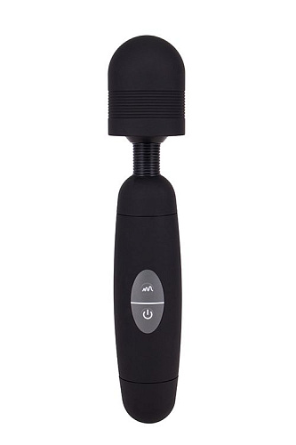 Чёрный жезловый вибратор Seven Creations POWER TIP MASSAGE WAND 13-57ABLK 7 BX GP (24 см)