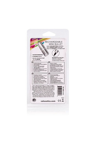Перезаряжаемая серебристая вибропуля California Exotic Novelties Rechargeable Mini Bullet SE-0062-10-2