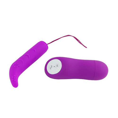 Лиловый мини-вибратор на дистанционном управлении с силиконовой насадкой Baile BI-014131-1 (9,5 см)