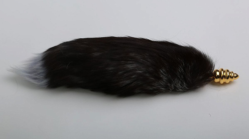 Золотистая анальная пробка с хвостом 4sexdreaM «Королевская лиса» 47077-4