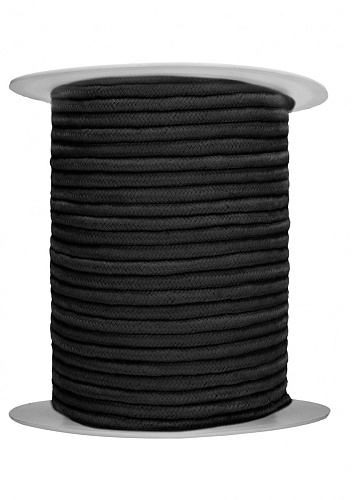 Чёрная верёвка для связывания Shots Media BV Bondage Rope OU443BLK (100 м)