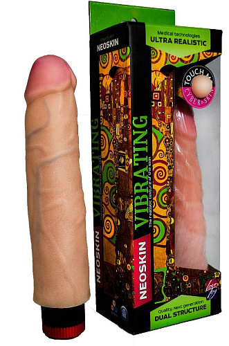 Вибратор без мошонки телесного цвета LOVETOY (А-Полимер) HUMAN FORM 607407 (21 см)