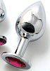 Анальная пробка с рубиновым кристаллом Anal Jewelry Plug BUTT PLUG Large SL-14 (9,5 см)
